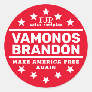 Vamonos Brandon II Red Classic Round Sticker