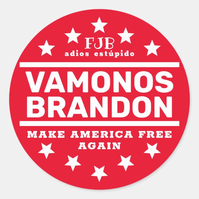 Vamonos Brandon II Red Classic Round Sticker (Front)