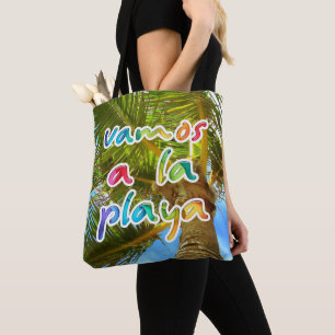 vamos a la playa tote bag