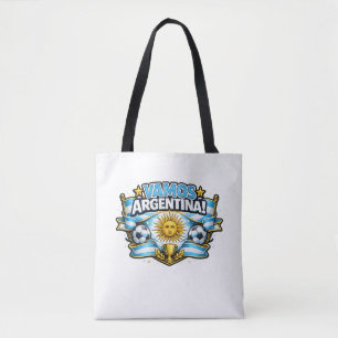 Vamos Argentina Patriotic Soccer Design Argentin Tote Bag