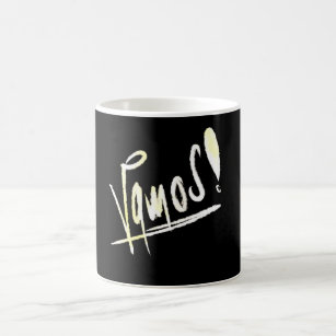 Vamos   handwritten graffiti typography coffee mug