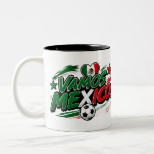 VAMOS MEXICO! Fan Mexican Pride Footb Two-Tone Coffee Mug