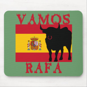 Vamos Rafa With Flag of Spain Mouse Mat