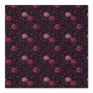 Vamp Romantic Pink Hydrangea Gothic Botanical Wallpaper