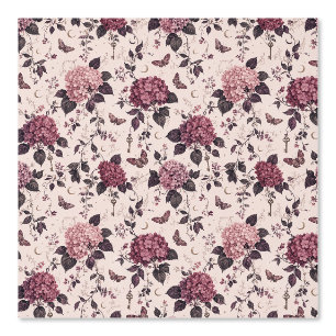 Vamp Romantic Pink Hydrangea Gothic Botanical Wallpaper