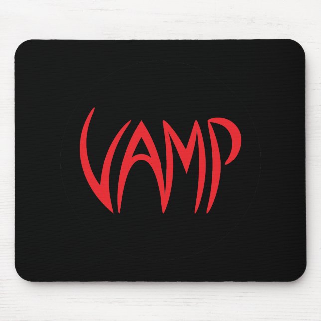 Vamp Text (Black/Red) Version Mouse Mat (Front)