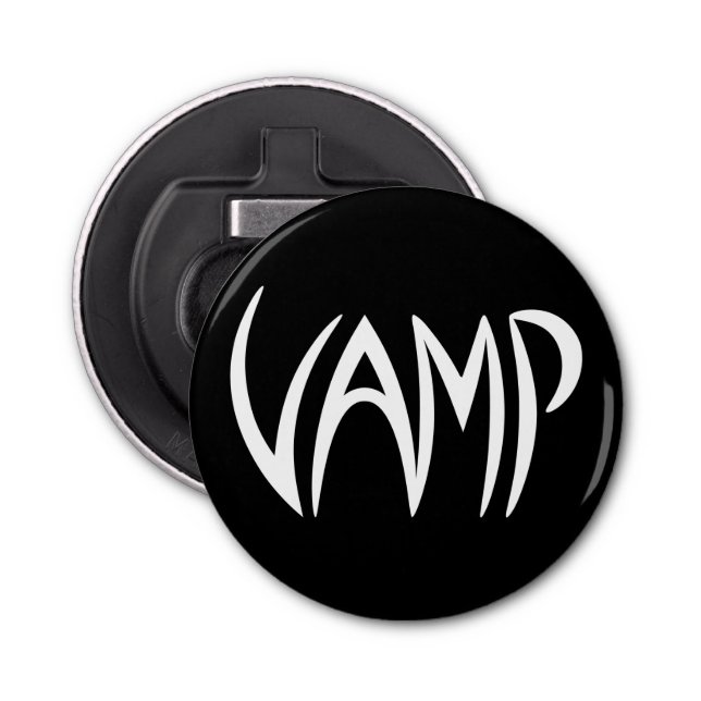 Vamp Text (Black/White) Version Bottle Opener (Front)