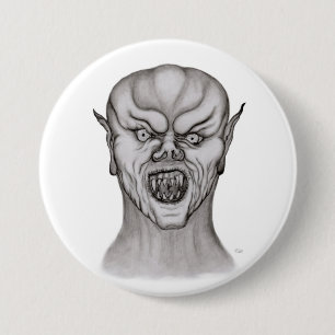 Vampir black and white design 7.5 cm round badge