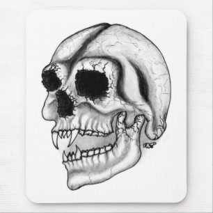 Vampir skull black and white design mouse mat