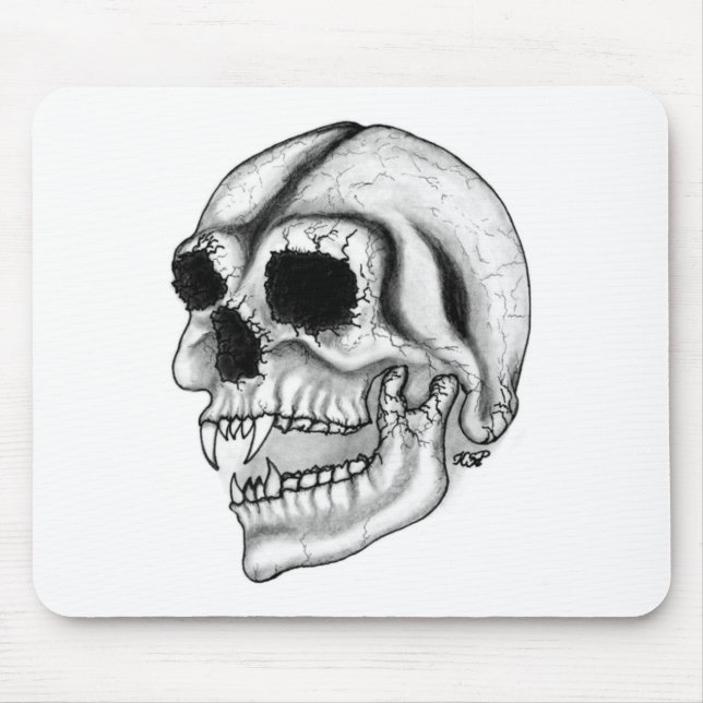 Vampir skull black and white design mouse mat (Front)