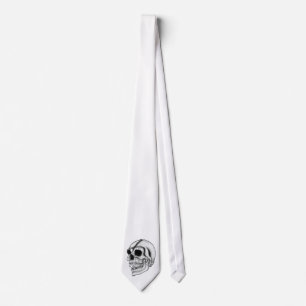 Vampir skull black and white design tie
