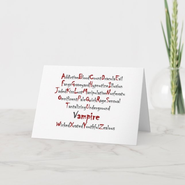 Vampire Alphabet Card (Front)