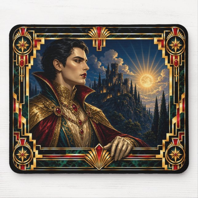 Vampire, Art Deco Mythical Mouse Mat (Front)