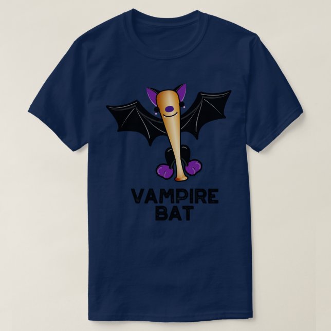 Vampire Bat Funny Baseball Pun 1 T-Shirt (Design Front)