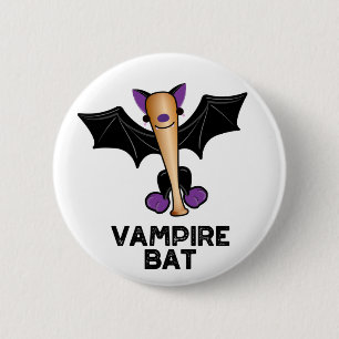 Vampire Bat Funny Baseball Pun 6 Cm Round Badge
