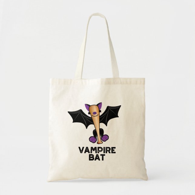 Vampire Bat Funny Baseball Pun  Tote Bag (Front)