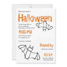 Vampire Bat Halloween Party Invitation