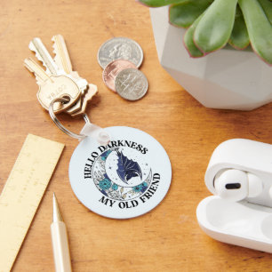 Vampire Bat Quarter Moon Keychain