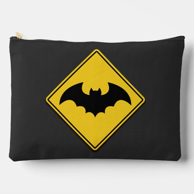 Vampire Bat Warning Halloween Accessory Pouch (Front)