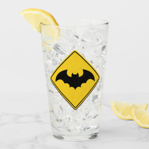 Vampire Bat Warning Halloween Glass