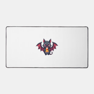 Vampire Bat with Candy � Cute Halloween T-Shirt Desk Mat