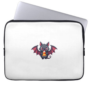 Vampire Bat with Candy � Cute Halloween T-Shirt Laptop Sleeve