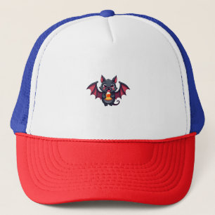 Vampire Bat with Candy � Cute Halloween T-Shirt Trucker Hat