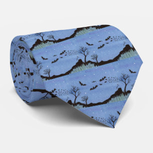 Vampire Bats Halloween Tie