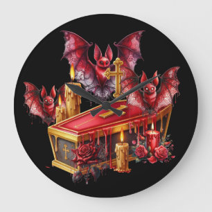 Vampire Bats Large Clock