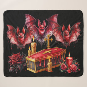 Vampire Bats Sherpa Blanket
