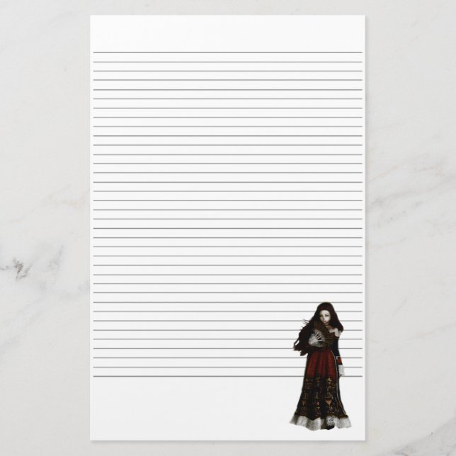 Vampire Beauty Lined Stationery (Front)