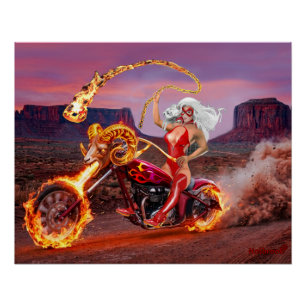 Vampire Biker Babe – Midnight Gothic Rebel Poster