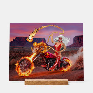 VAMPIRE BIKER REBEL BABES ACRYLIC SIGN