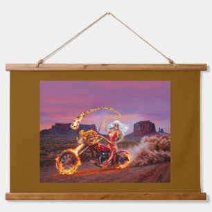VAMPIRE BIKER REBEL BABES HANGING TAPESTRY
