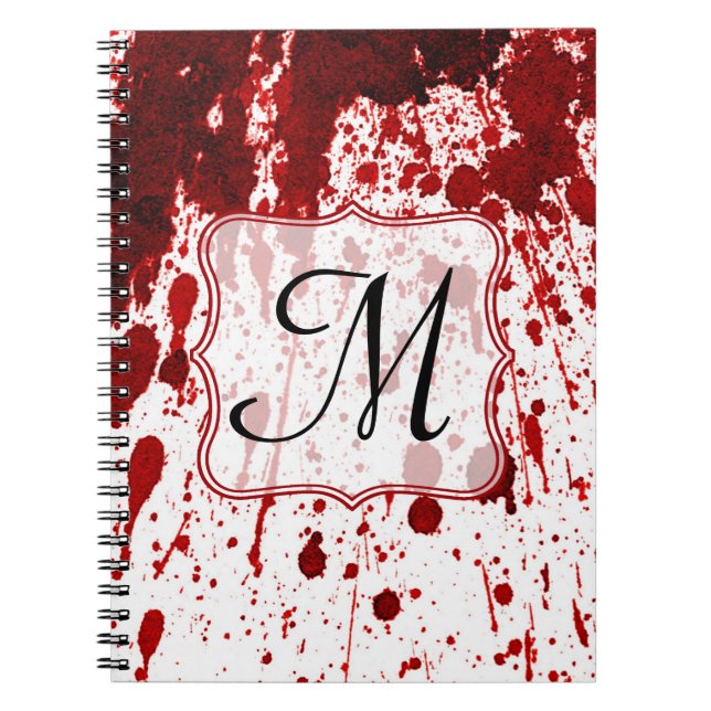 Vampire Blood Dripping Monogram Initial Note Book (Front)