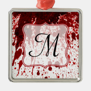 Vampire Blood Dripping Monogram Initial Ornament