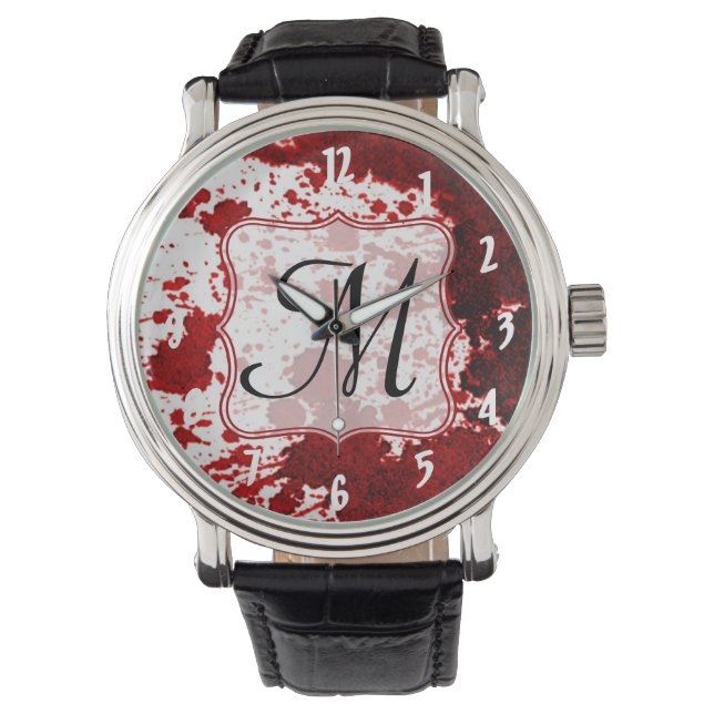 Vampire Blood Dripping Pool Crimson Red Flui Watch (Front)