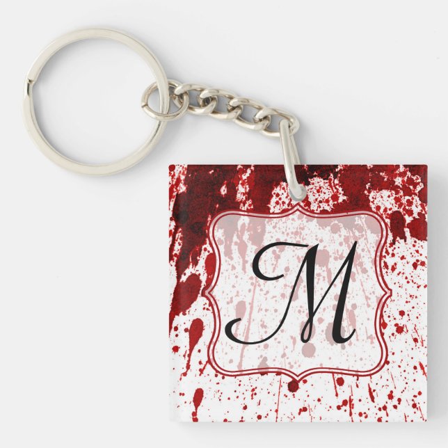 Vampire Blood Dripping Pool Crimson Red Key Chain (Front)