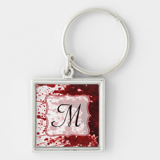 Vampire Blood Dripping Pool Crimson Red Key Chain (Front)