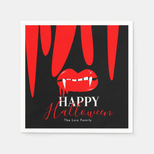 Vampire Blood Lips Halloween Birthday Party  Napkin