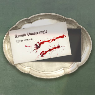 Vampire Blood Splatter, Horror Business Card
