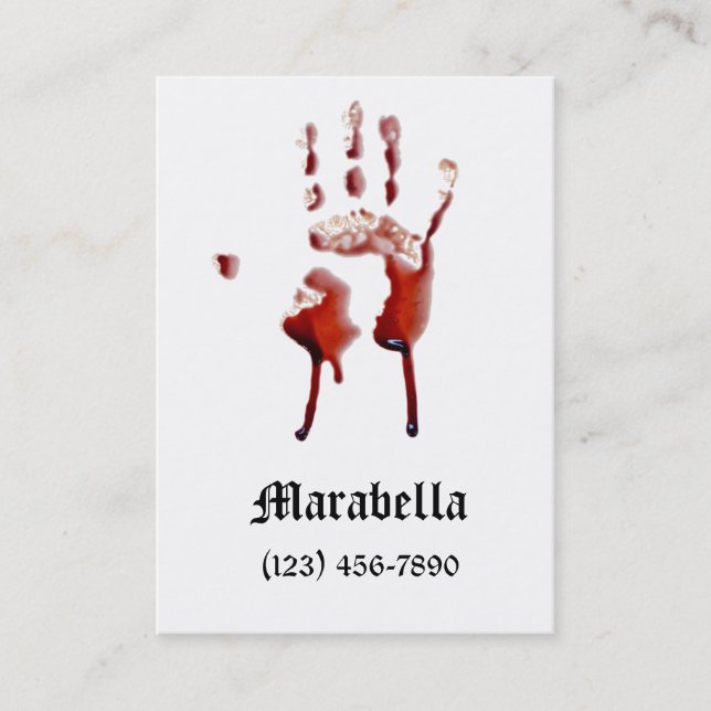 Vampire Bloody Hand Print Business Card (Front)