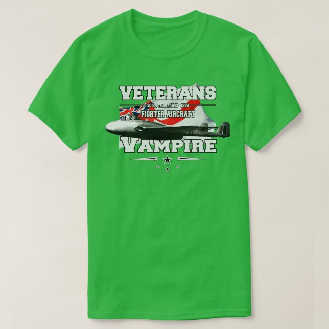 Vampire British jet fighter T-Shirt (Design Front)