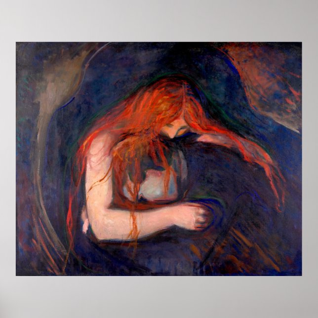 Vampire by Edvard Munch (1895) Poster (Front)