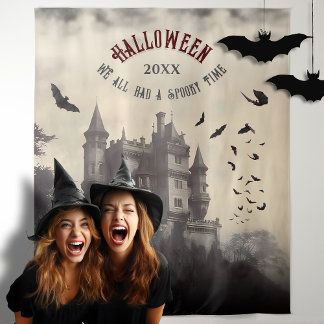 Vampire Castle Halloween Photo Booth Backdrop Tapestry