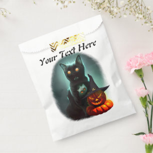 Vampire Cat and Wizard Pumpkin Halloween Surreal Favour Bags