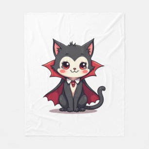Vampire Cat – Cute Halloween Pet Tee Fleece Blanket