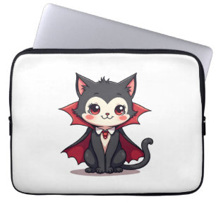 Vampire Cat � Cute Halloween Pet Tee Laptop Sleeve
