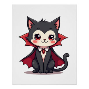 Vampire Cat � Cute Halloween Pet Tee Poster