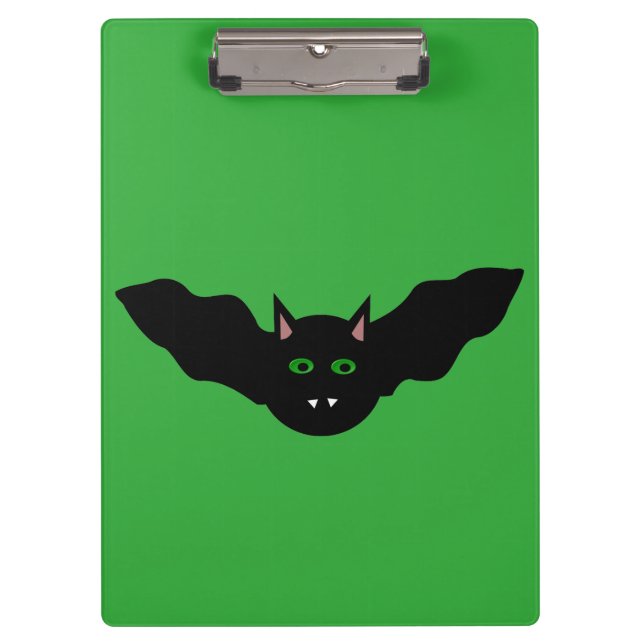 Vampire Cat Faced Bat Halloween Clipboard (Front)